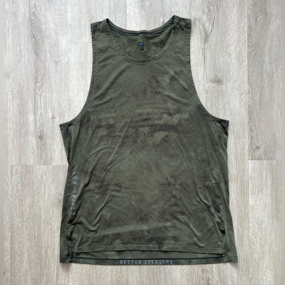 Mens Like New Lululemon Always Agile Tank *Spray Dye Olive Green Size L